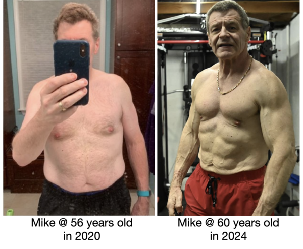 Mike Brown's muscle after 60 transformation
