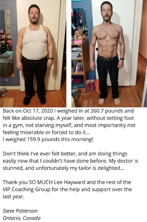 Steve lost over 100 pounds in just 1 year!