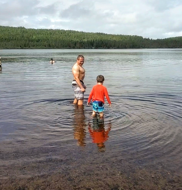 Lee and Harvey out swimming :-)