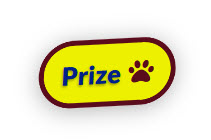 Yellow button with the word “Prize“ and a paw print.