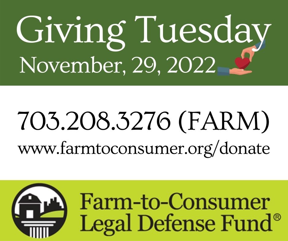Please Giving Tuesday! https://www.farmtoconsumer.org/donate