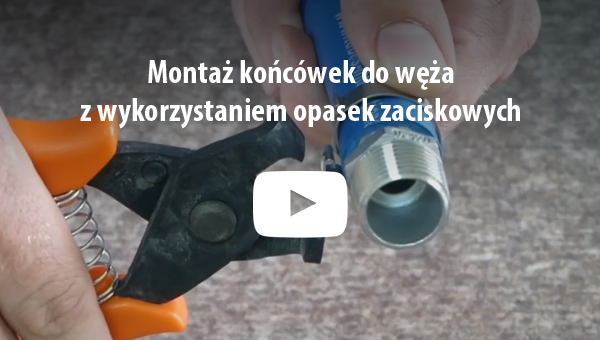 Montaż końcówek do węża z wykorzystaniem opasek zaciskowych