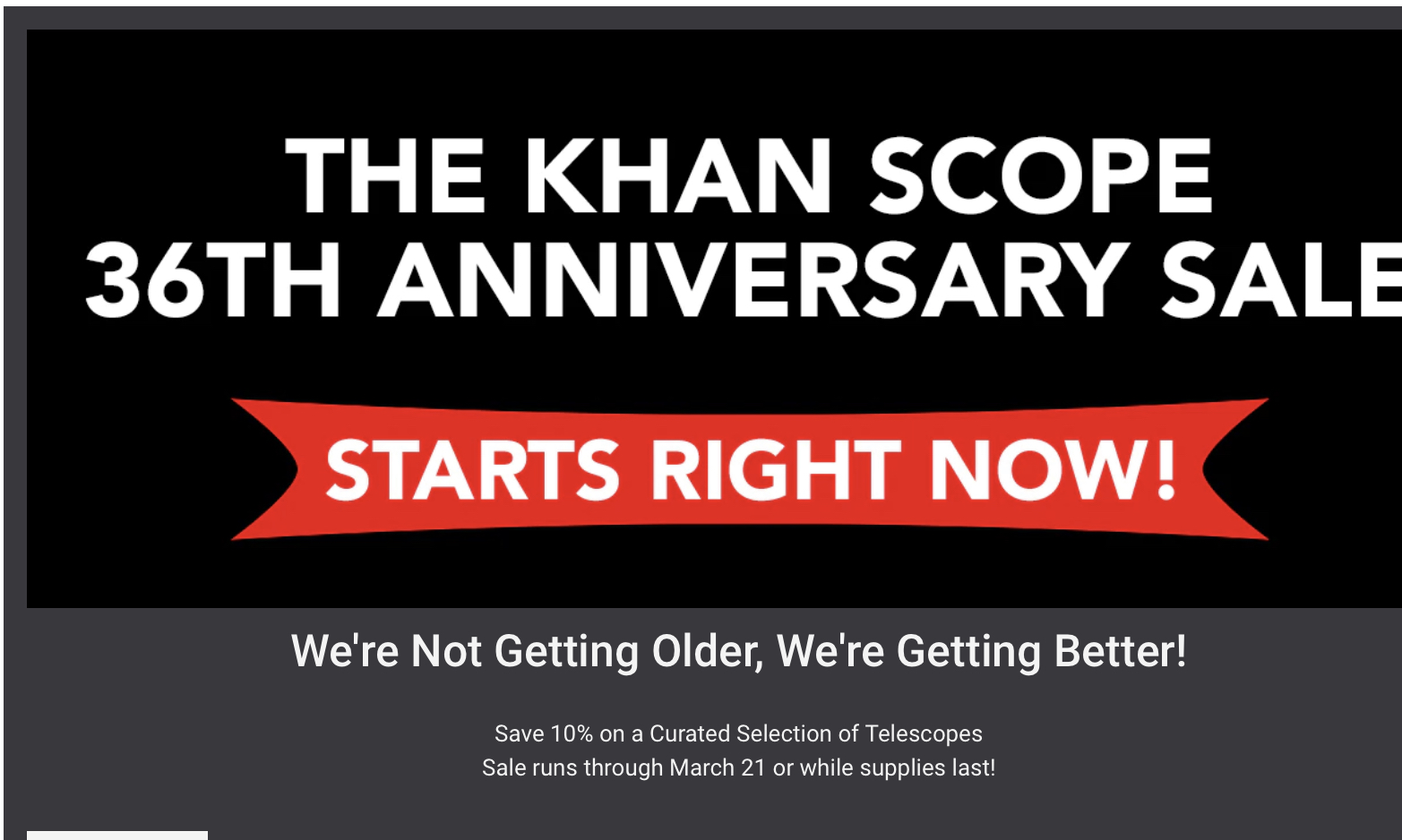 Save on all kinds of telescopes, and mounts, etc.