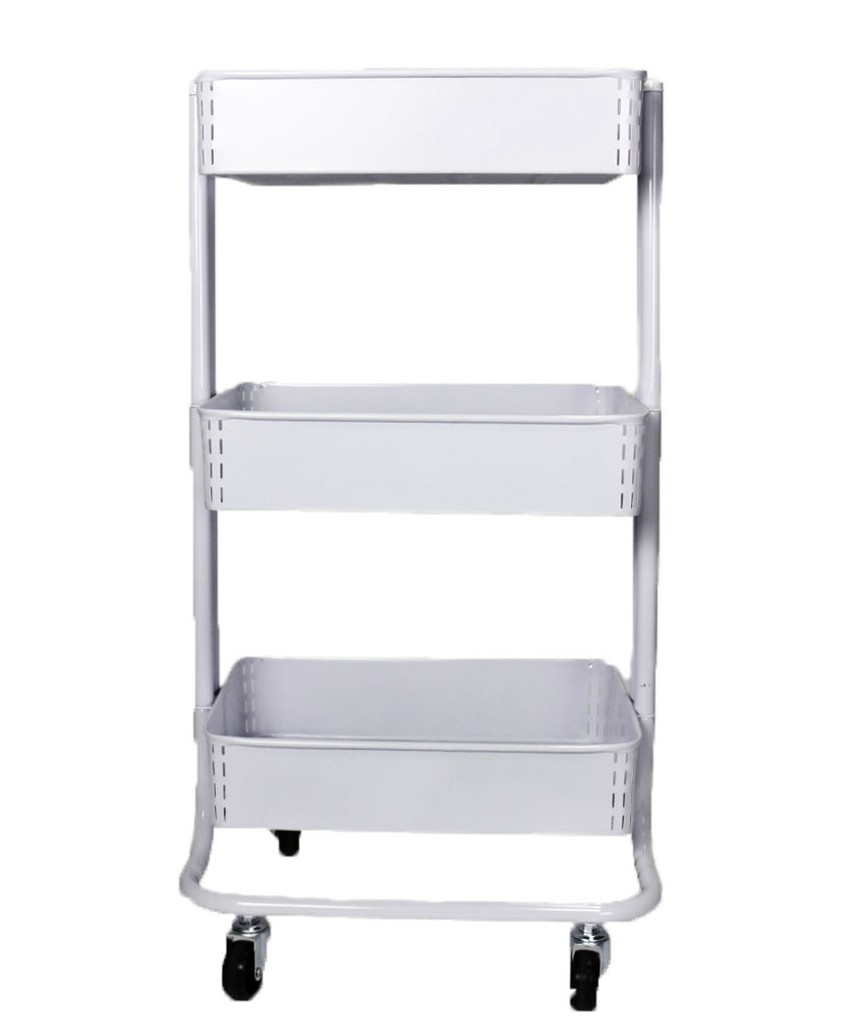 3 Tier Shelf Trolley's baskets are roomy enough to hold a lot of stuff and effortlessly transports a multitude of products with its 3-tier design.