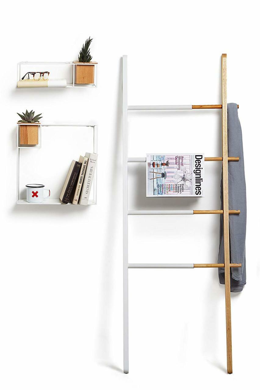 hub ladder white natural