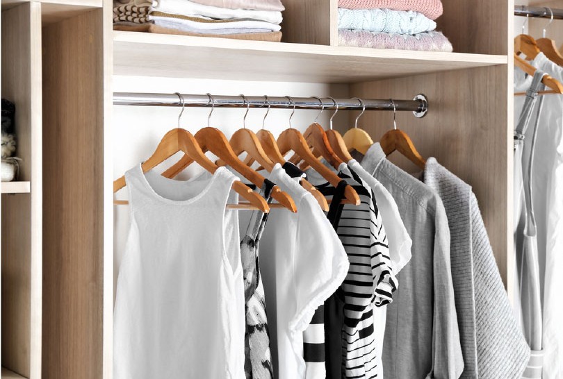 Hanged clothes using bamboo hangers