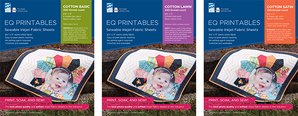 All three types of EQ Printables have the same great print quality. Choose which thread count is the best for your project or try the Sample Pack to get all three!