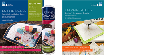 Use EQ printable inkjet fabric sheets to turn your photos into quilts, pillows, placemats, holiday gifts—anything! Be sure to also check out Quilter's Newsprint for printing quilting designs and paper piecing patterns! Shop EQ Printables >