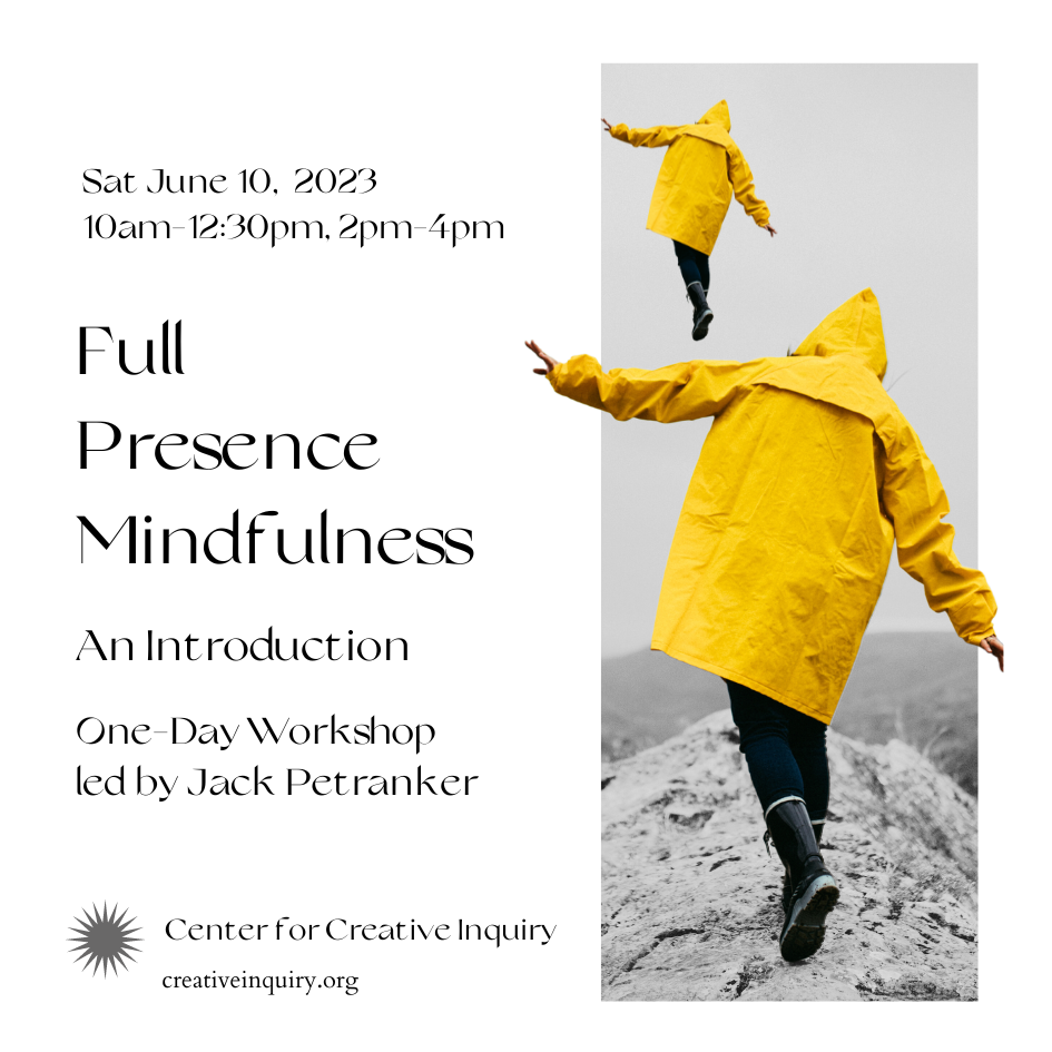 flyer information with picture of person walking on a rock