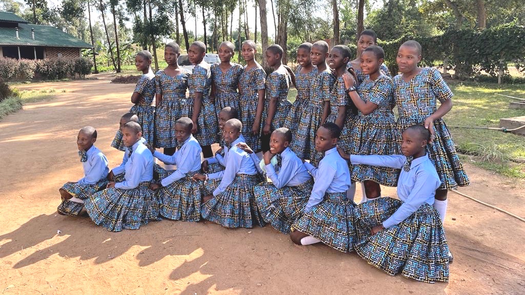 P-7 girls in their special dresses